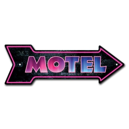 Signmission Motel Arrow Sign Funny Home Decor 24in Wide P-ARROW8-999732